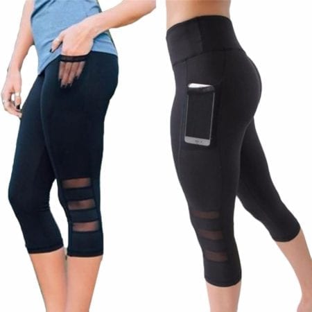 Self-shaping High Waist Capri Leggings with Pocket