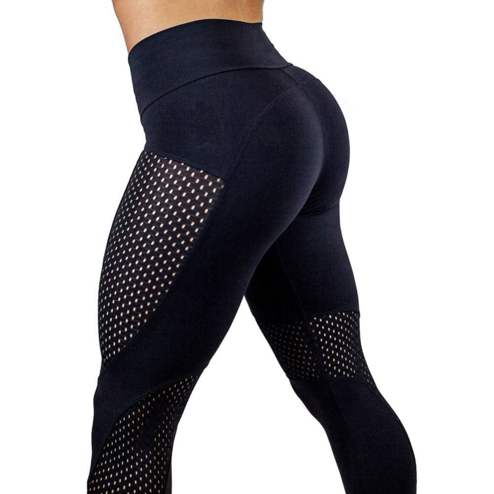 High Waist Compression Yoga Leggings With Mesh Splice • The Fab Yogi™