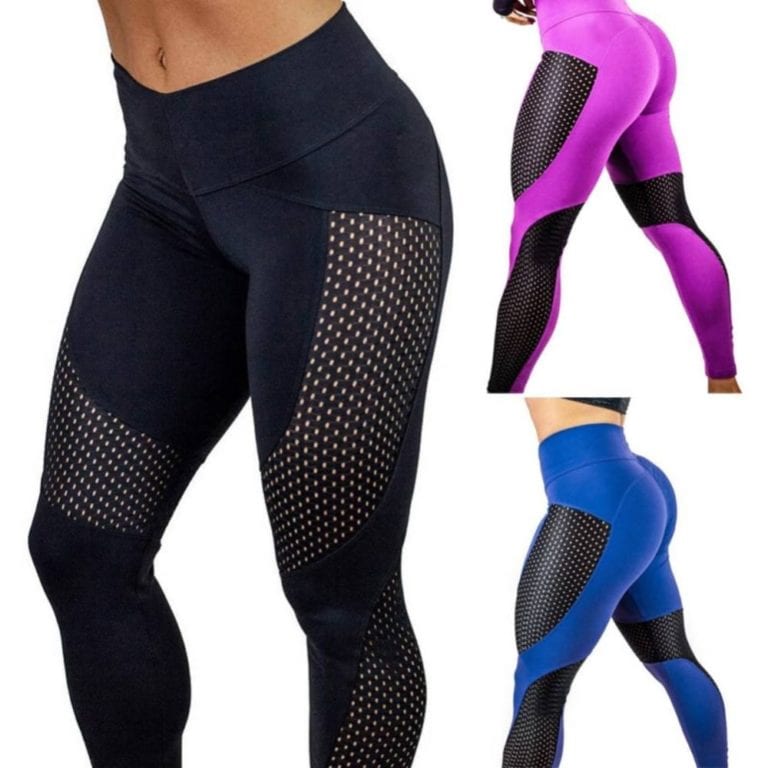 High Waist Compression Yoga Leggings with Mesh Splice • The Fab Yogi™